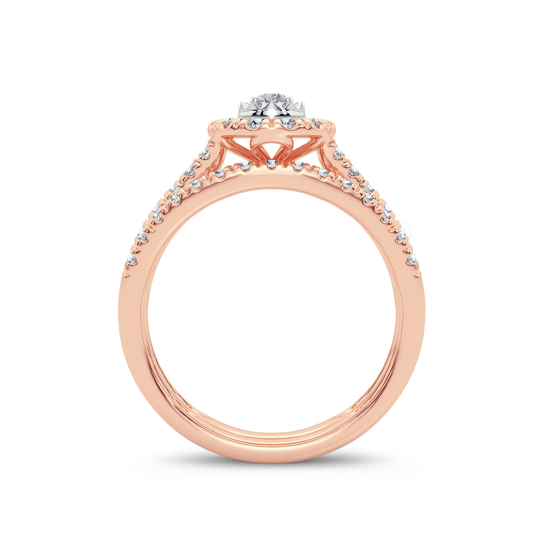 Romantic 14k Rose Gold Lab Diamond Engagement Ring
