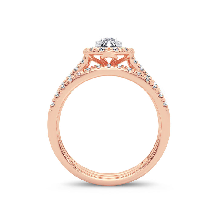 Romantic 14k Rose Gold Lab Diamond Engagement Ring
