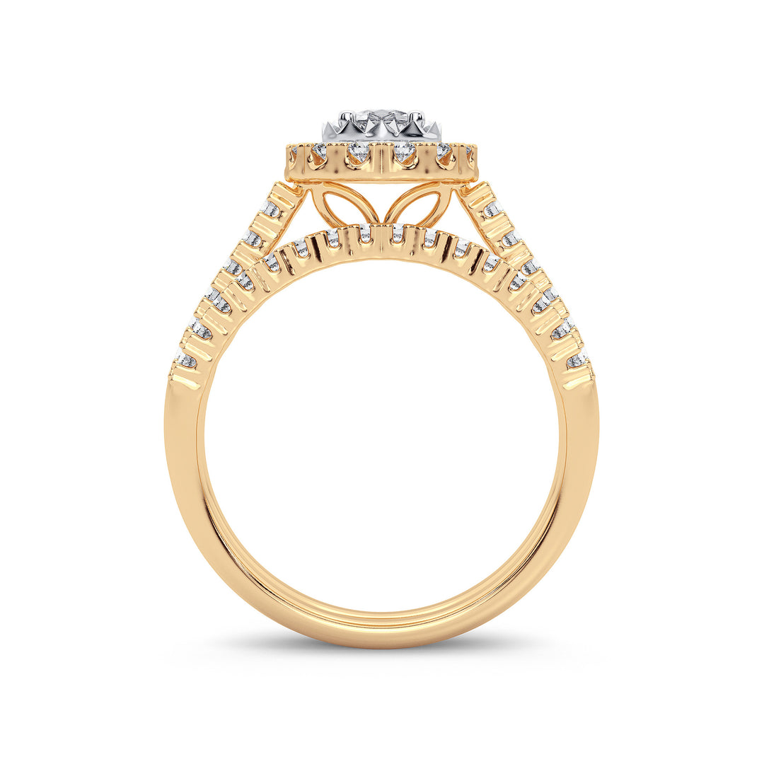 14K Yellow Gold Lab Diamond Bridal Ring - 1.05CT Elegance