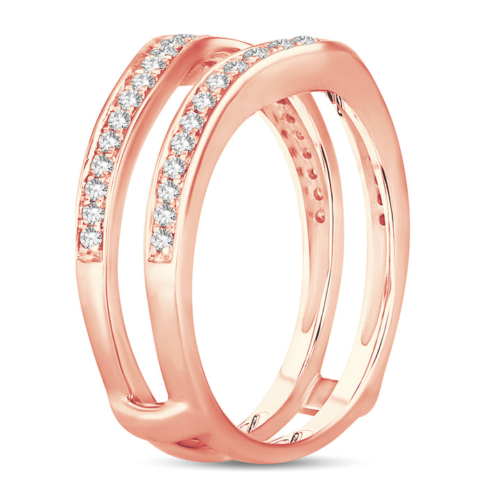 14k Rose Gold Lab Diamond Ring Guard Enhancer 0.40CT