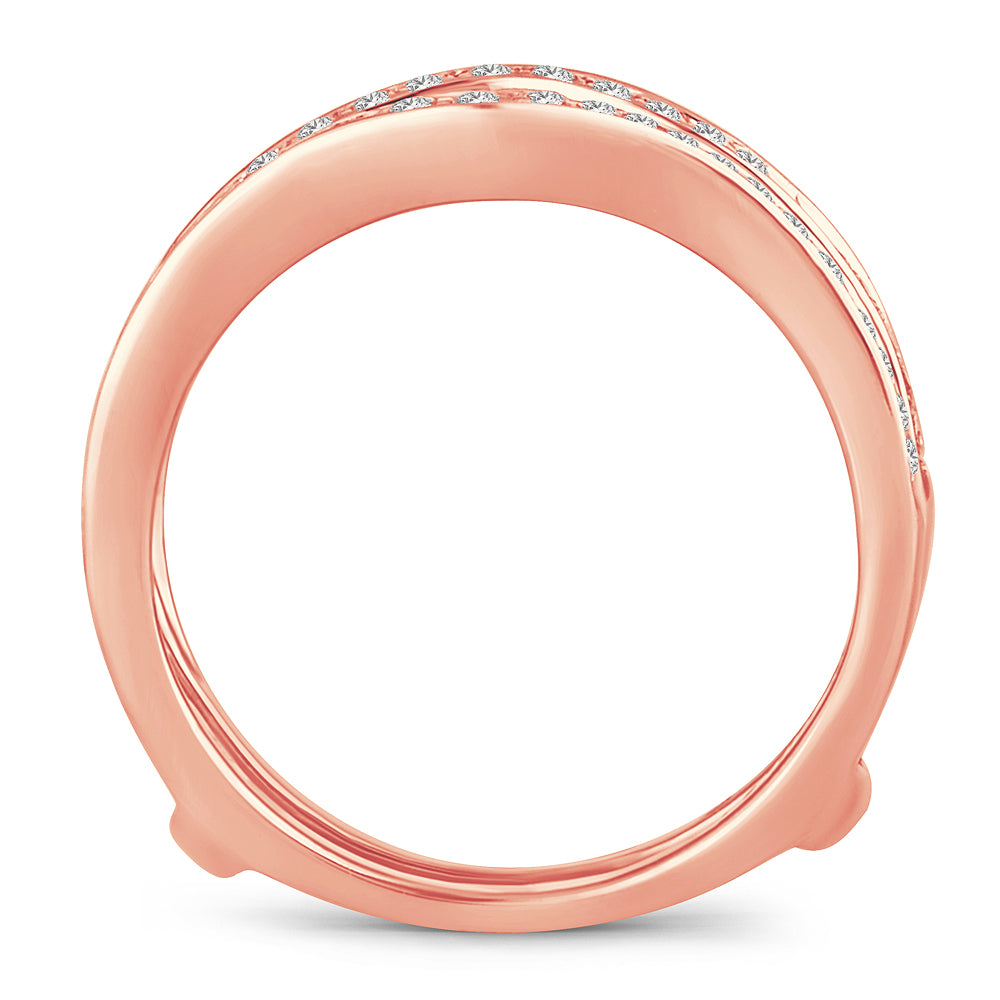 14k Rose Gold Lab Diamond Ring Guard Enhancer 0.40CT