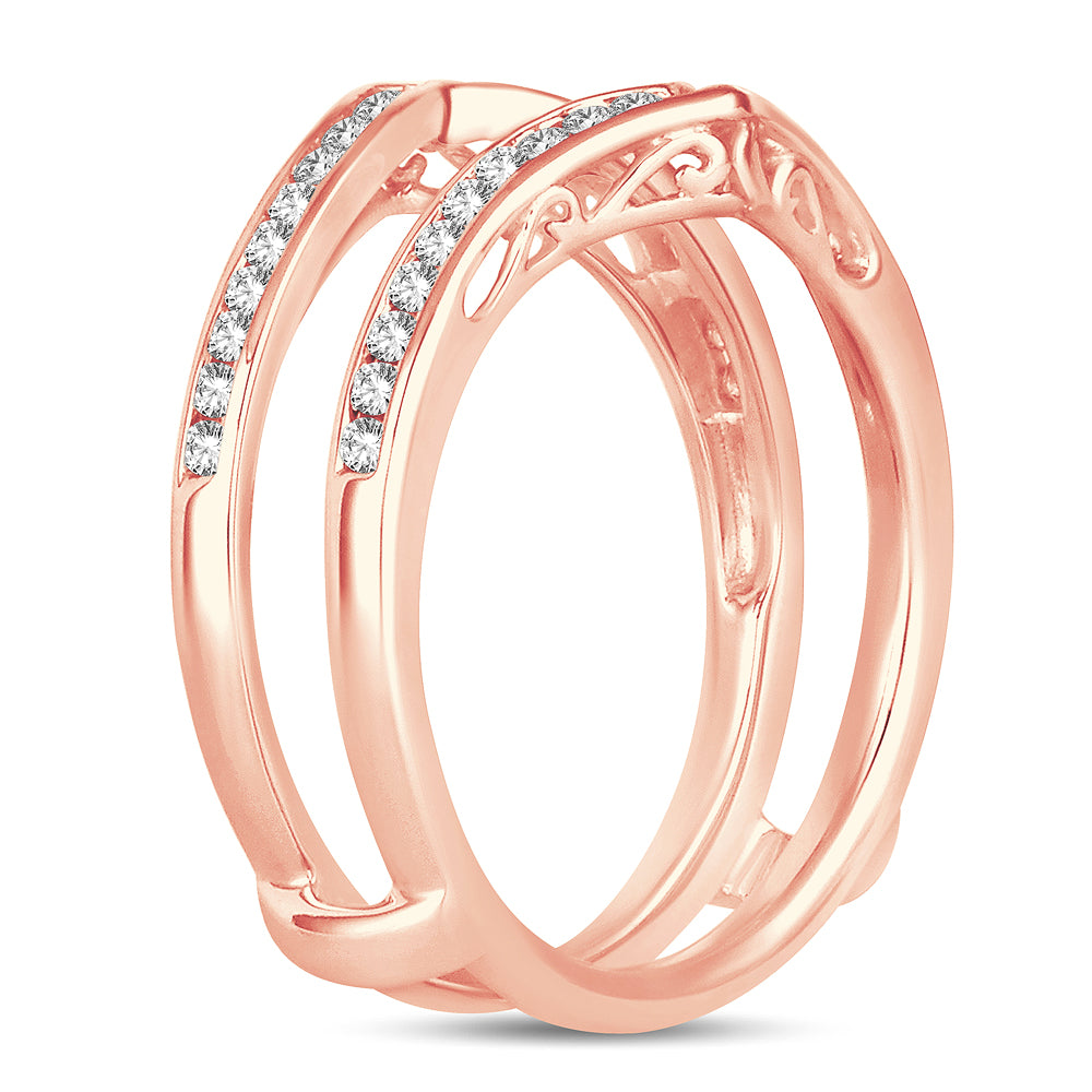 14k Rose Gold Lab Diamond Ring Guard Enhancer