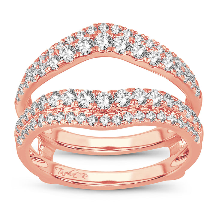 14k Rose Gold Lab Diamond Ring Guard Enhancer 1CT