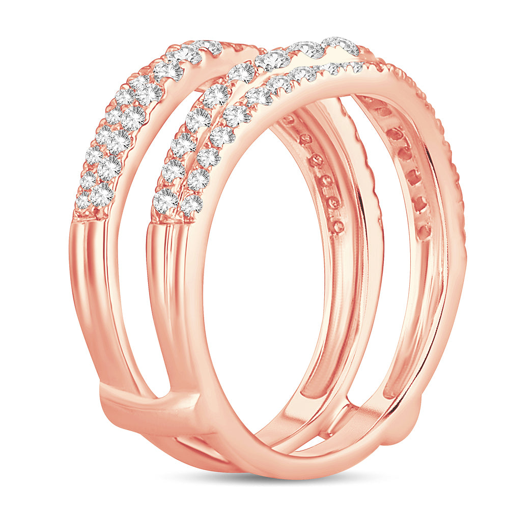 14k Rose Gold Lab Diamond Ring Guard Enhancer 1CT