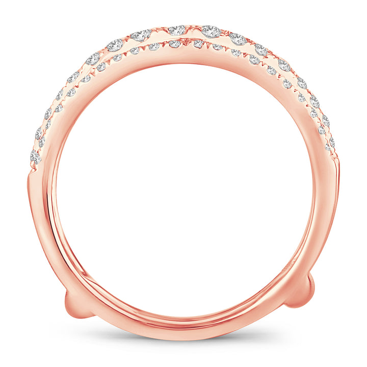 14k Rose Gold Lab Diamond Ring Guard Enhancer 1CT