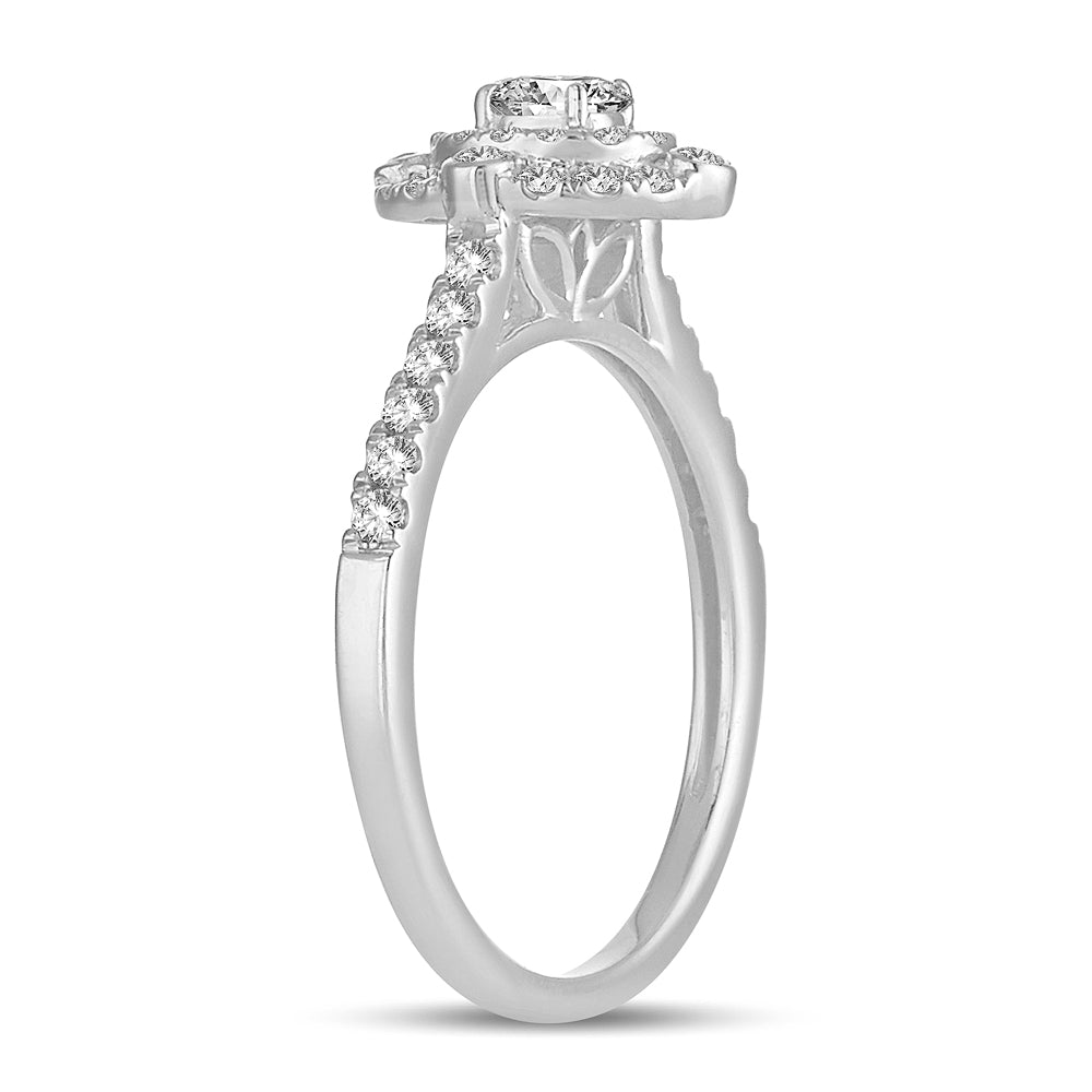 Brilliant 14k White Gold Lab Diamond Engagement Ring 0.50CT