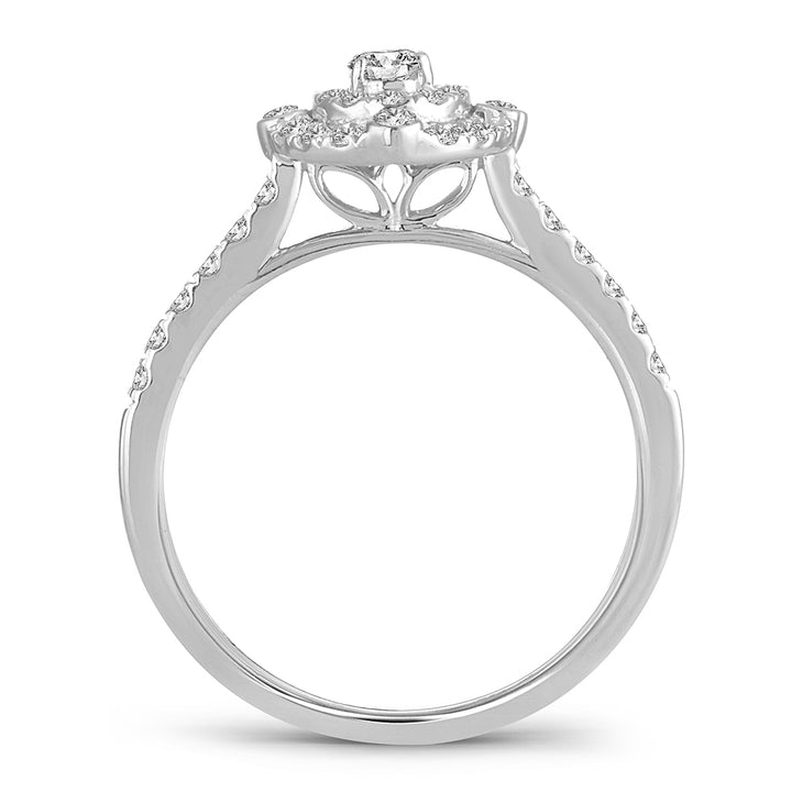 Brilliant 14k White Gold Lab Diamond Engagement Ring 0.50CT