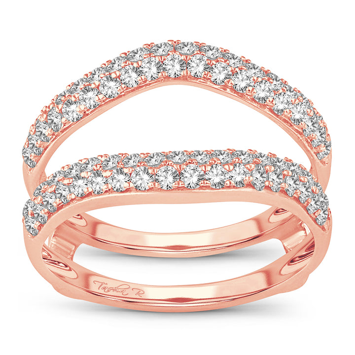 Romantic Rose Gold 1CT Lab Diamond Ring Guard Enhancer