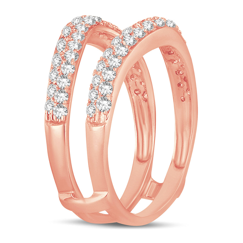 Romantic Rose Gold 1CT Lab Diamond Ring Guard Enhancer