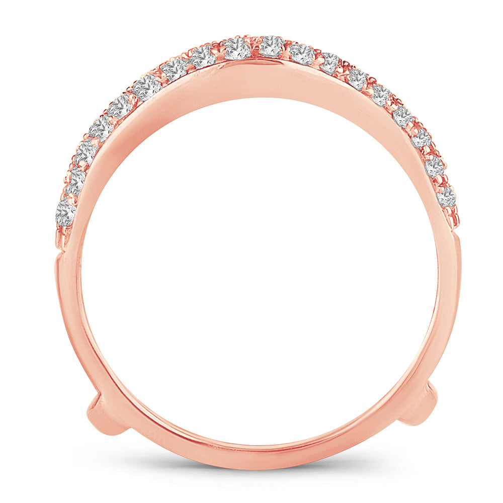 Romantic Rose Gold 1CT Lab Diamond Ring Guard Enhancer