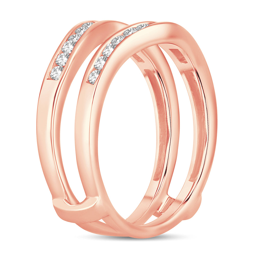 14k Rose Gold Lab Diamond Ring Guard Enhancer