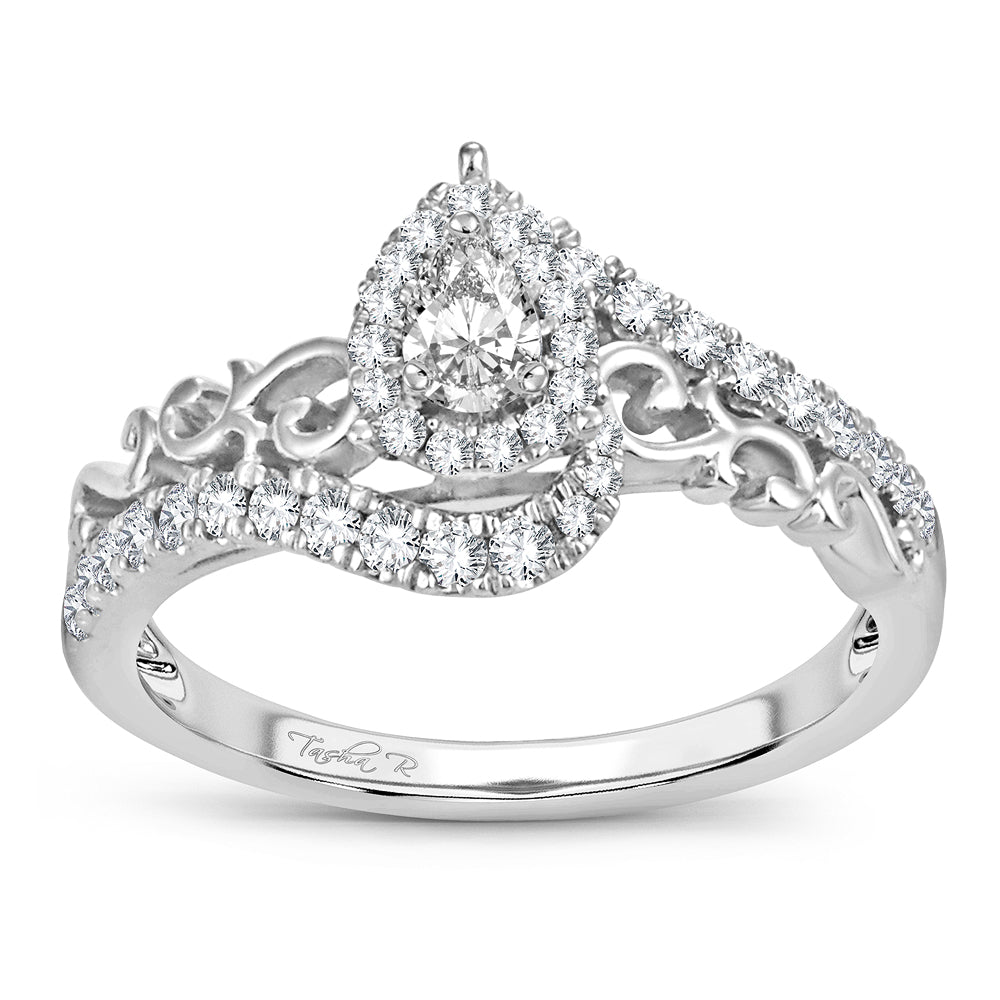 Timeless 14k White Gold Lab Diamond Engagement Ring 0.50CT