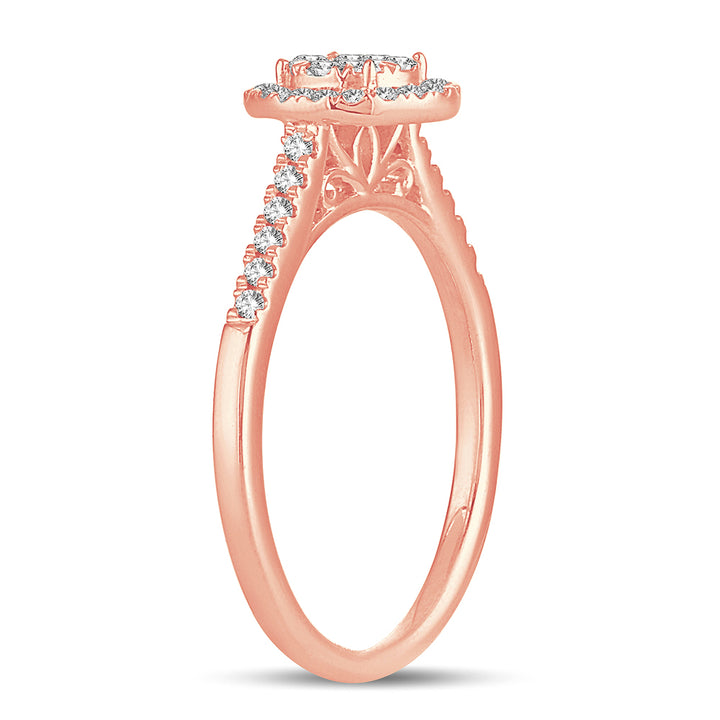 Romantic 14k Rose Gold Lab Diamond Engagement Ring