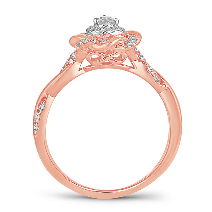 Romantic 14k Rose Gold Lab Diamond Engagement Ring (0.50CT)