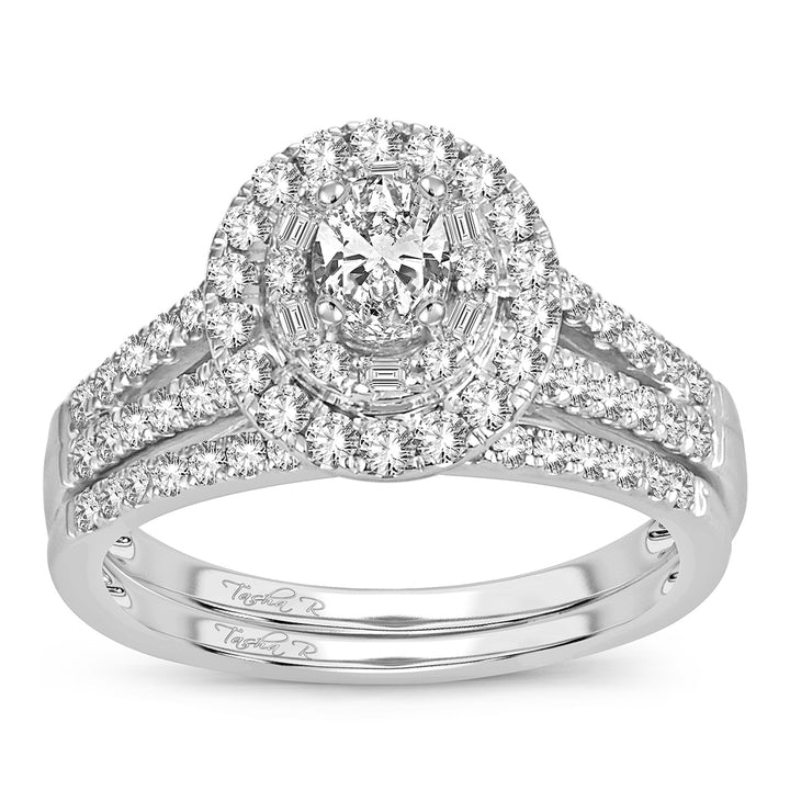 Luminous 14k White Gold Lab Diamond Bridal Ring Set