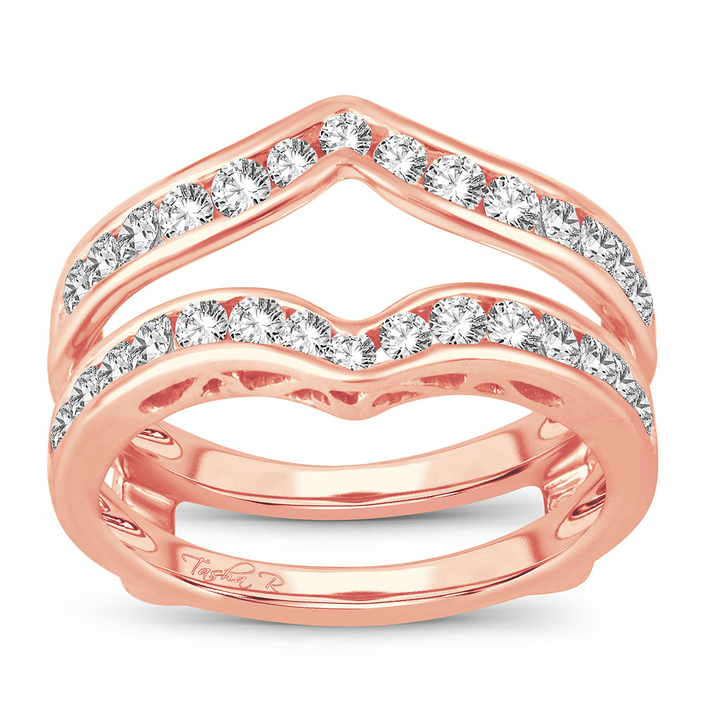 14k Rose Gold Lab Diamond Ring Guard Enhancer 1CT Sparkle