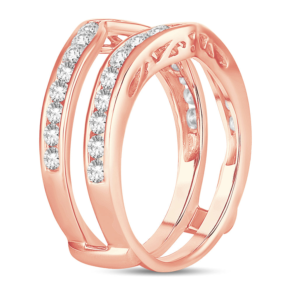 14k Rose Gold Lab Diamond Ring Guard Enhancer 1CT Sparkle