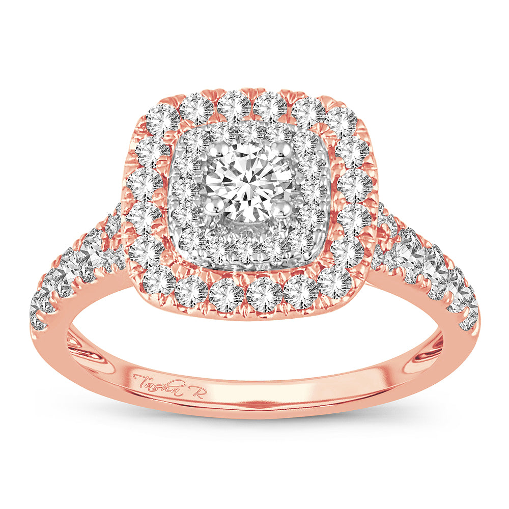 Romantic 14k Rose Gold Lab Diamond Engagement Ring (1.00CT)