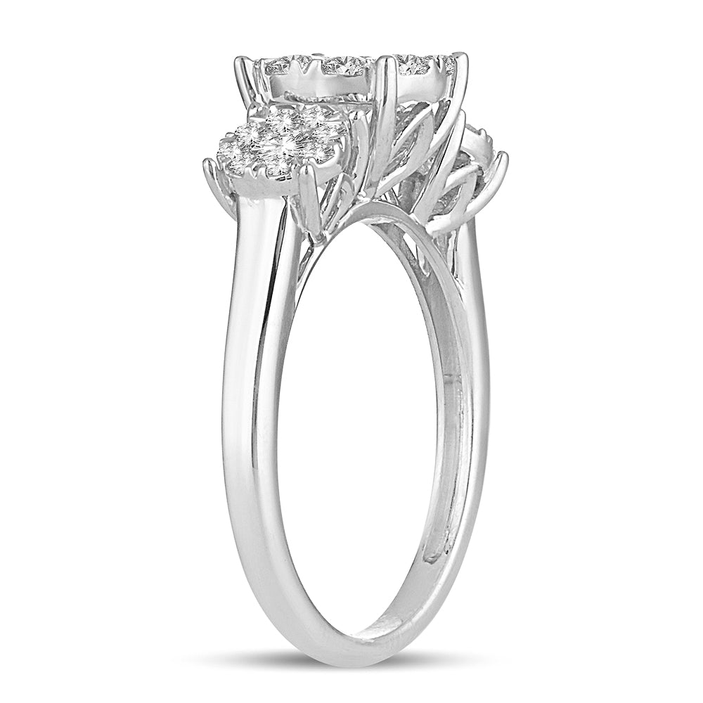 Brilliant 14k White Gold 1.01CT Lab Diamond Engagement Ring