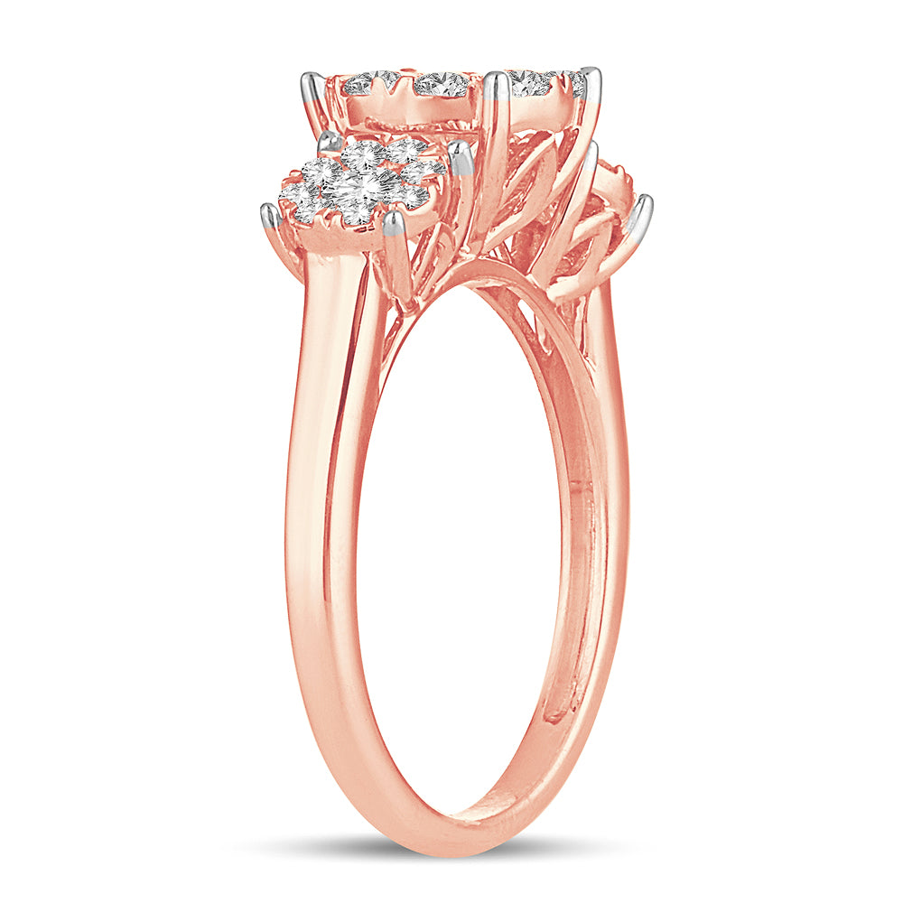 Romantic 14k Rose Gold Lab Diamond Engagement Ring (1.01CT)