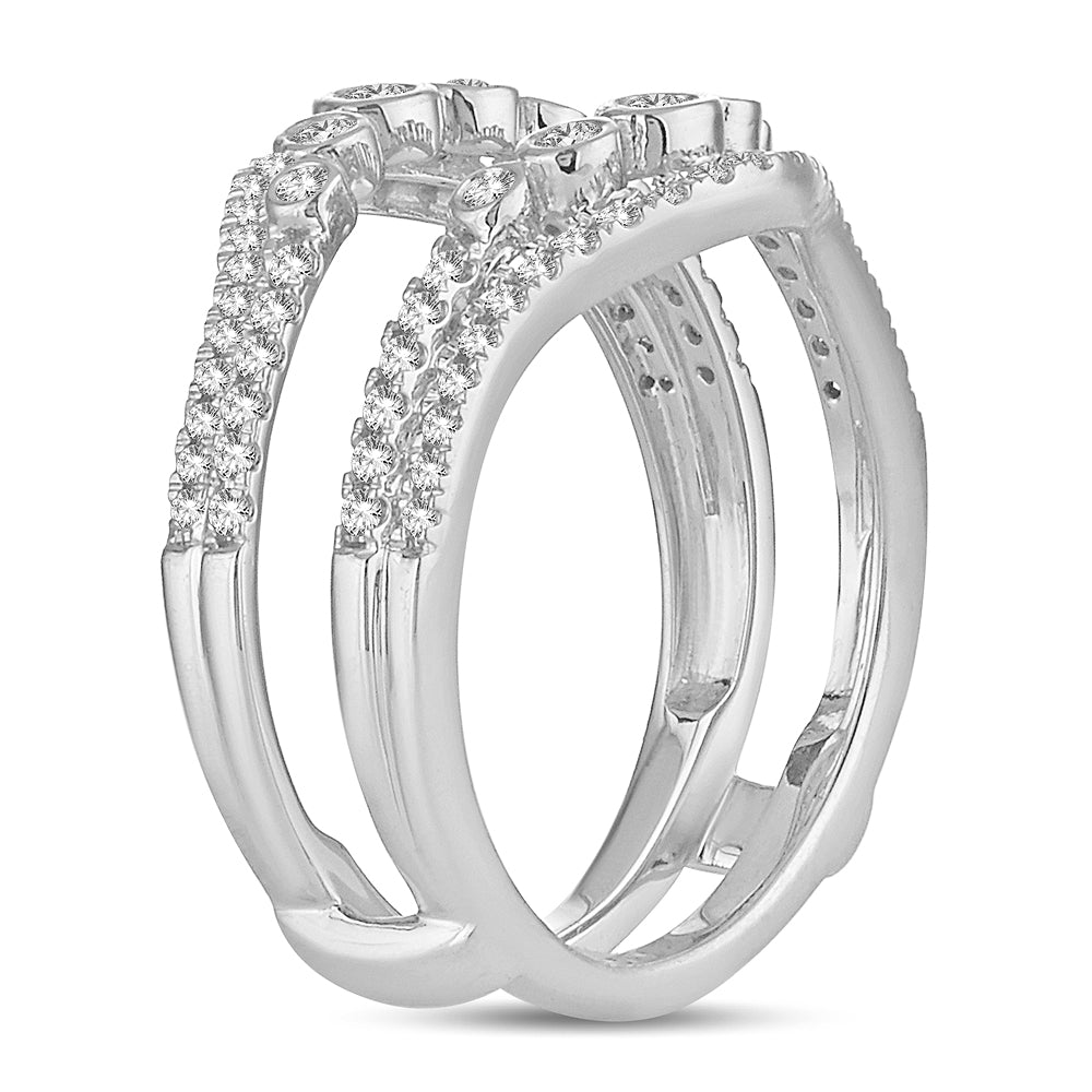 Brilliant 14K White Gold Lab Diamond Ring Guard Enhancer