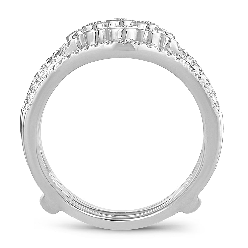 Brilliant 14K White Gold Lab Diamond Ring Guard Enhancer