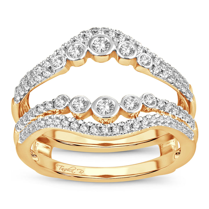 14K Yellow Gold Lab Diamond Ring Guard Enhancer 0.50CT