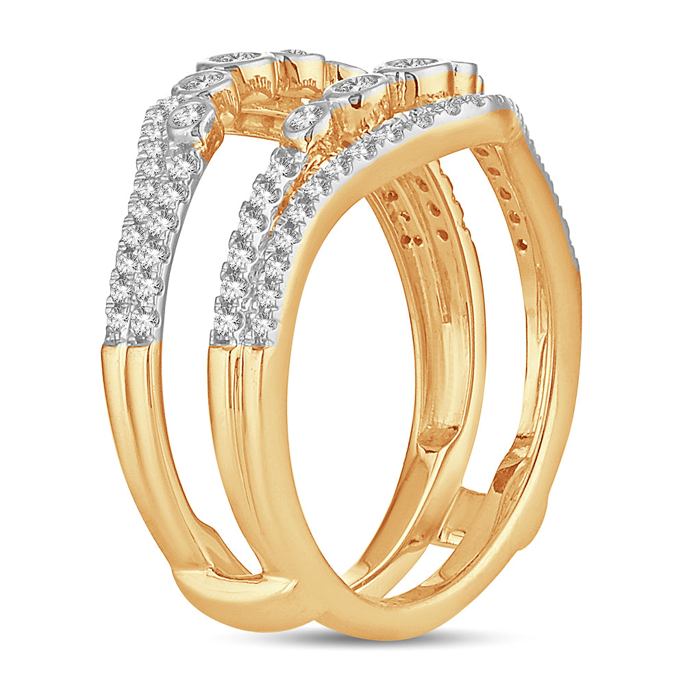 14K Yellow Gold Lab Diamond Ring Guard Enhancer 0.50CT