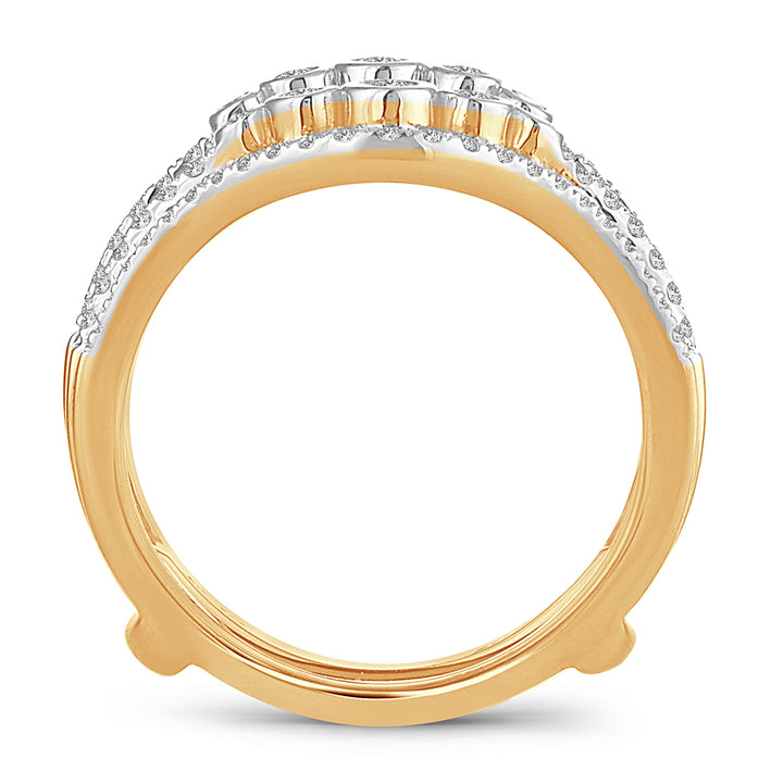 14K Yellow Gold Lab Diamond Ring Guard Enhancer 0.50CT