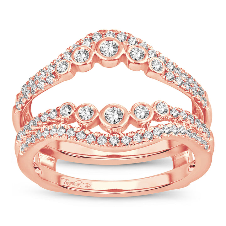 Romantic Rose Gold Lab Diamond Ring Guard Enhancer 0.50CT
