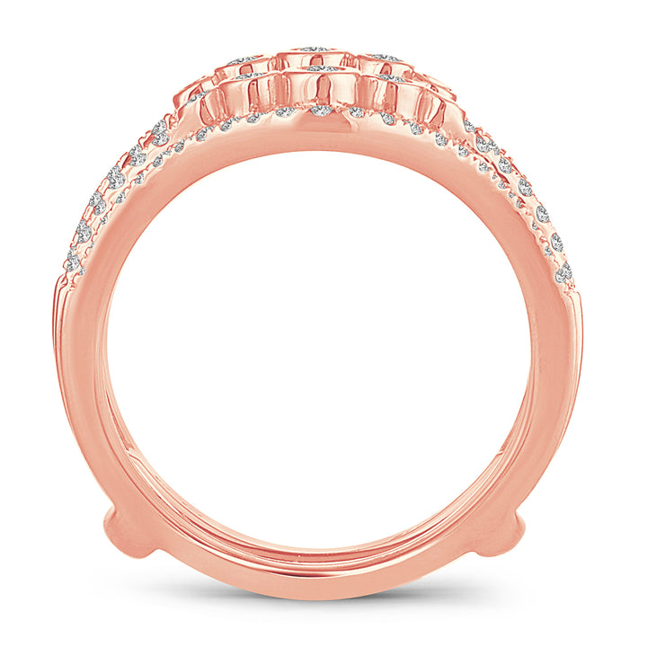 Romantic Rose Gold Lab Diamond Ring Guard Enhancer 0.50CT
