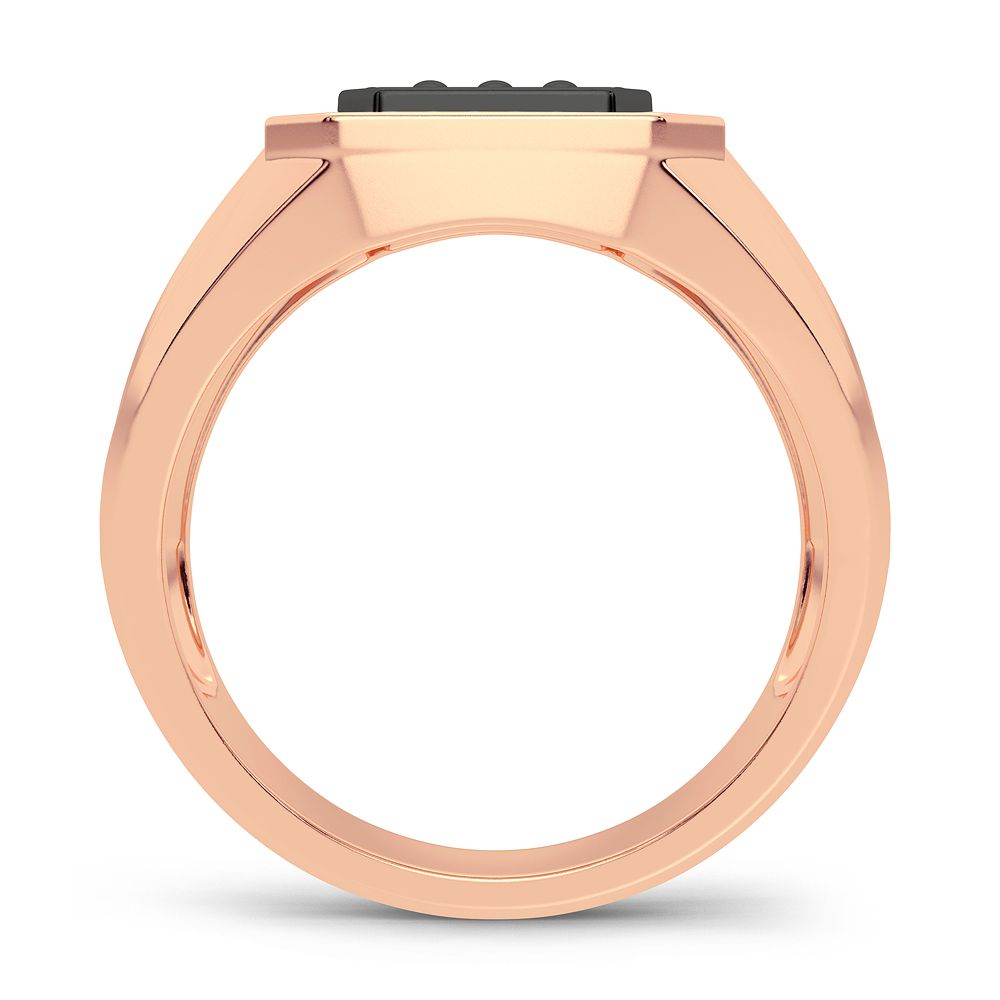 10K Rose Gold Lab Diamond Mens Signature Band Ring