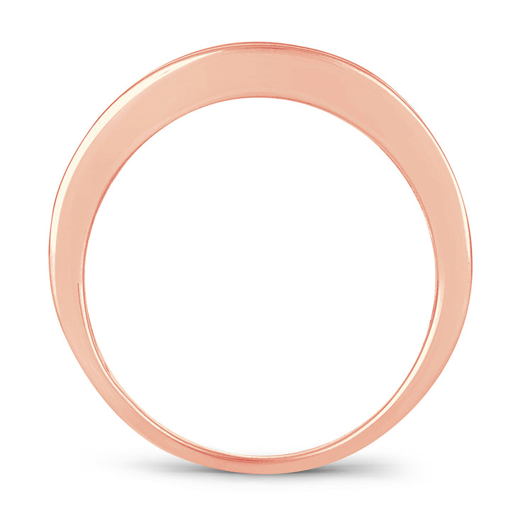 14k Rose Gold Mens Lab Diamond Wedding Band - 0.50ct