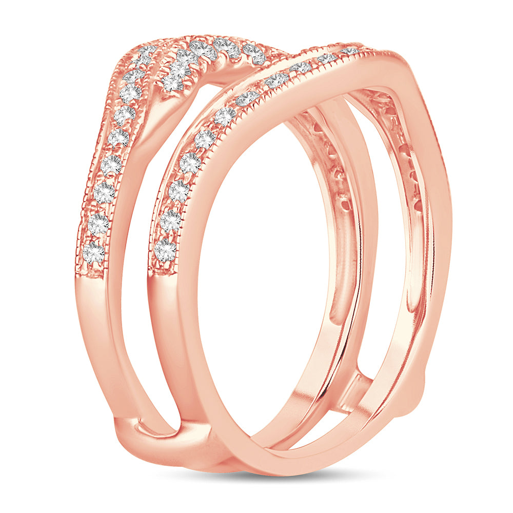 14k Rose Gold 0.50CT Lab Diamond Ring Guard Enhancer