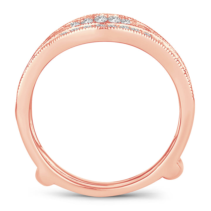 14k Rose Gold 0.50CT Lab Diamond Ring Guard Enhancer