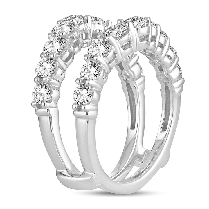 14k White Gold Lab Diamond Ring Guard - 2CT Brilliance