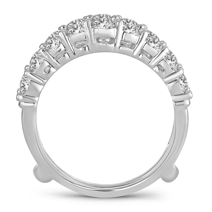 14k White Gold Lab Diamond Ring Guard - 2CT Brilliance