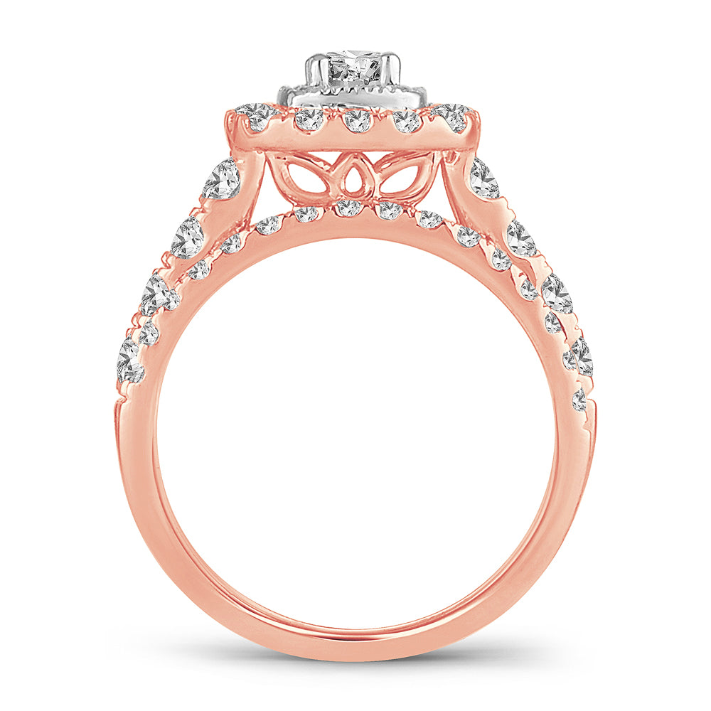 14k Rose Gold Lab Diamond Bridal Ring (1.50CT)