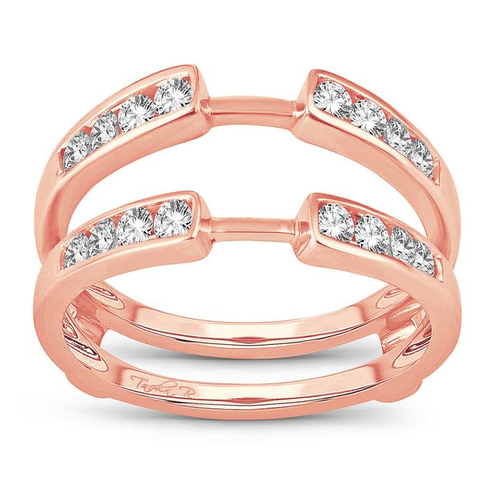 14k Rose Gold Lab Diamond Semi Mount Ring Guard