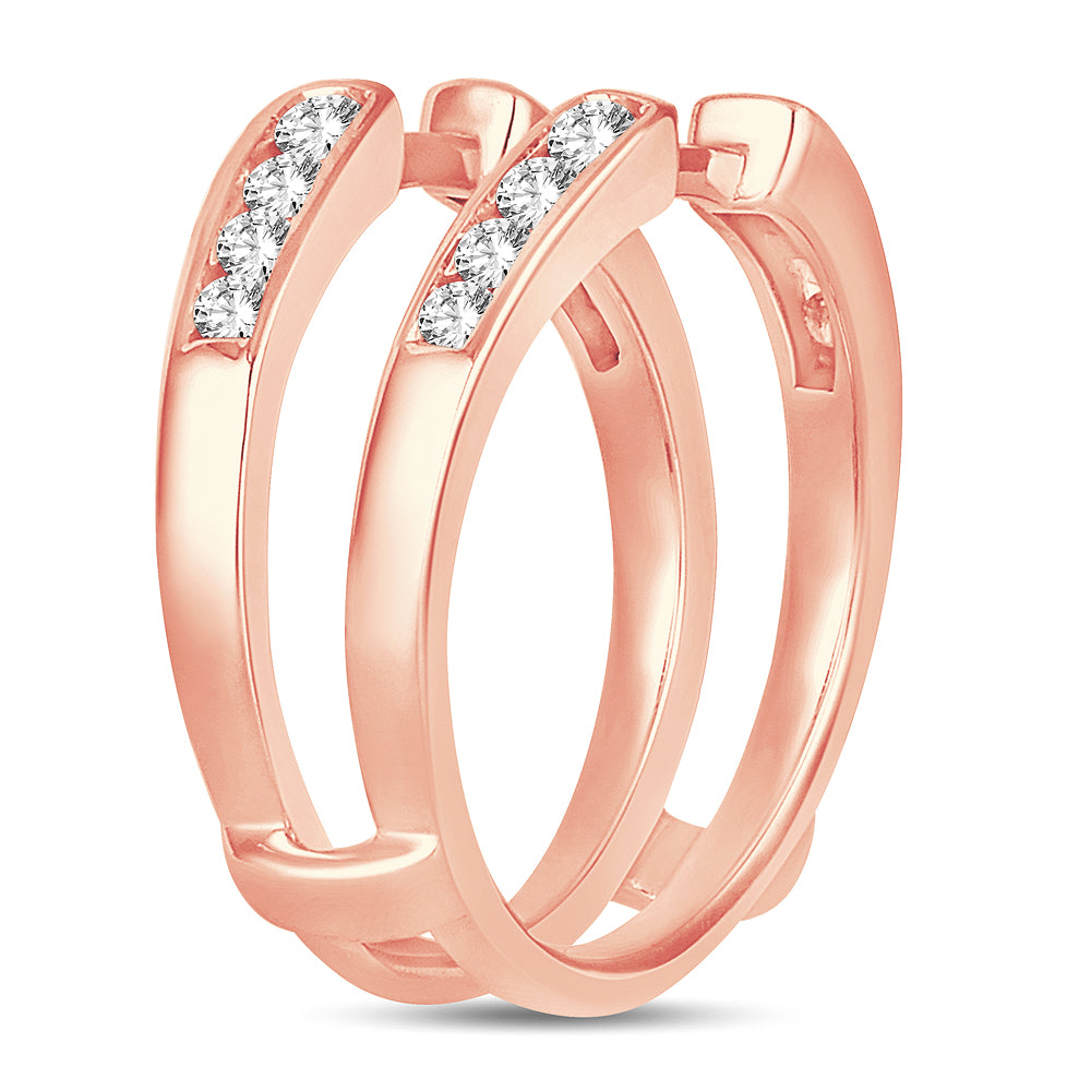 14k Rose Gold Lab Diamond Semi Mount Ring Guard