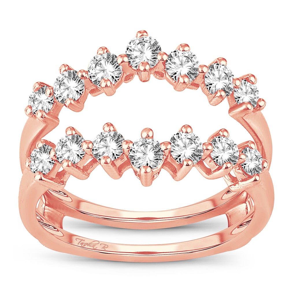 Romantic Rose Gold 1CT Lab Diamond Ring Guard Enhancer