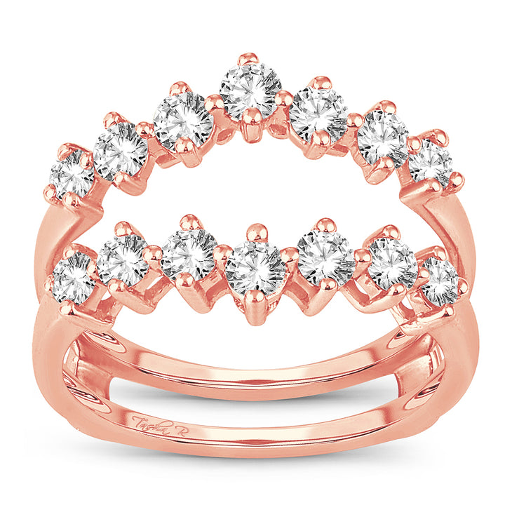 Romantic Rose Gold 1CT Lab Diamond Ring Guard Enhancer