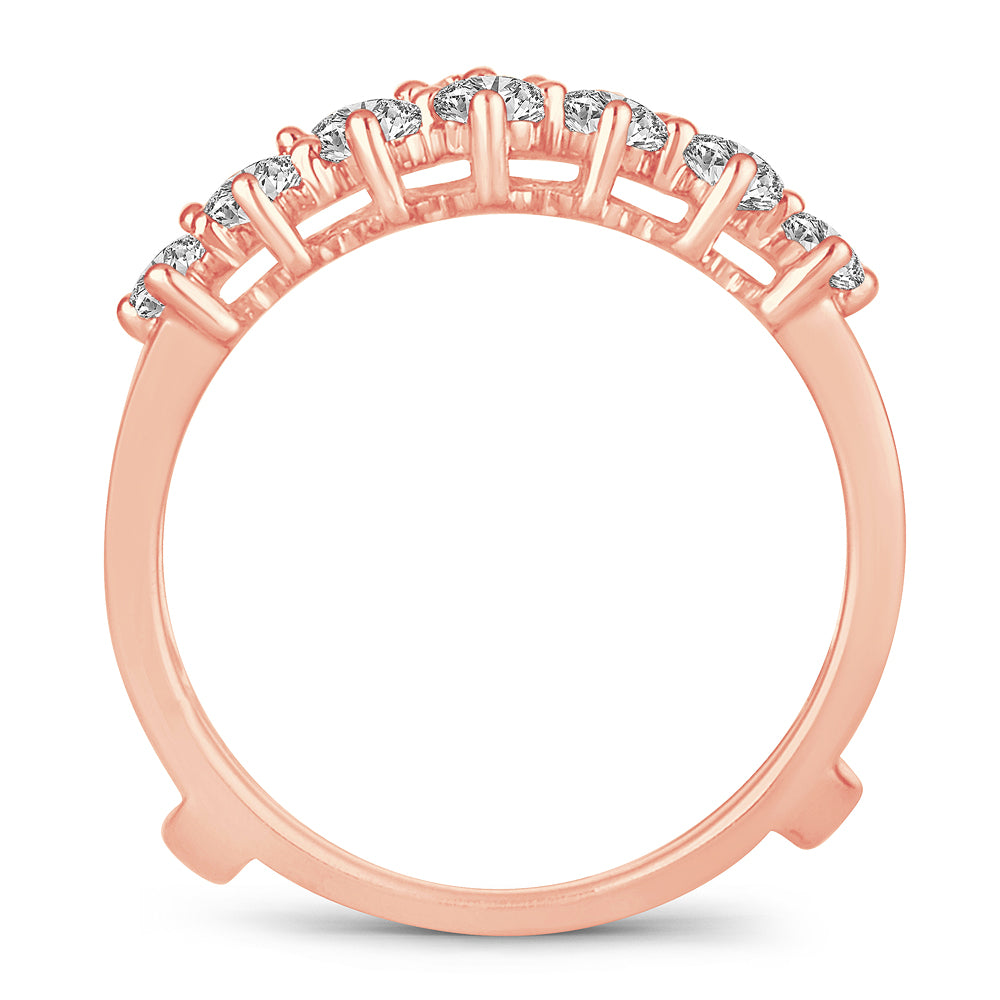 Romantic Rose Gold 1CT Lab Diamond Ring Guard Enhancer