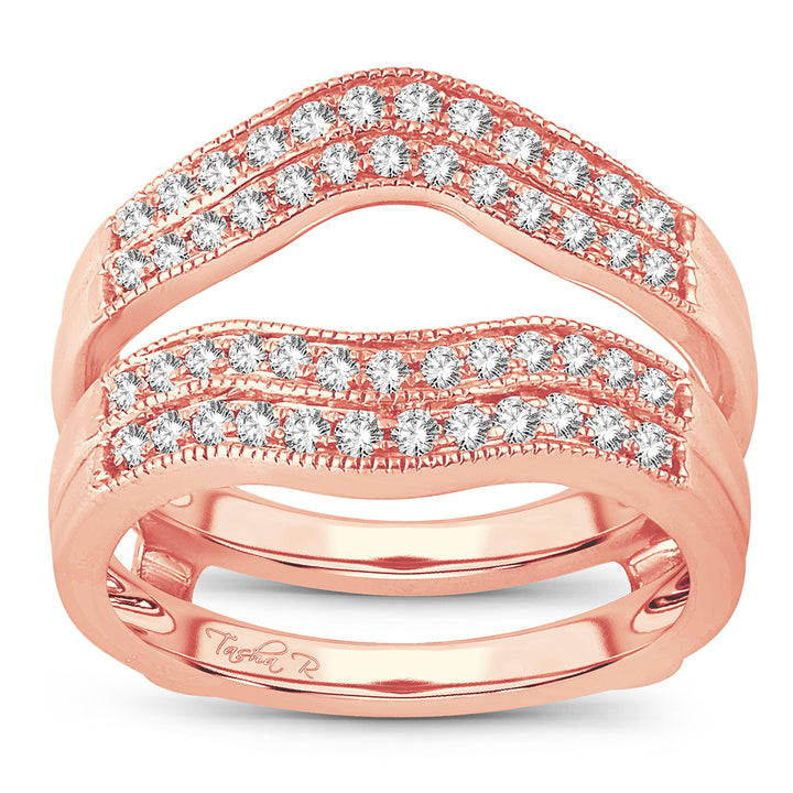 14k Rose Gold Lab Diamond Ring Guard Enhancer 0.50CT
