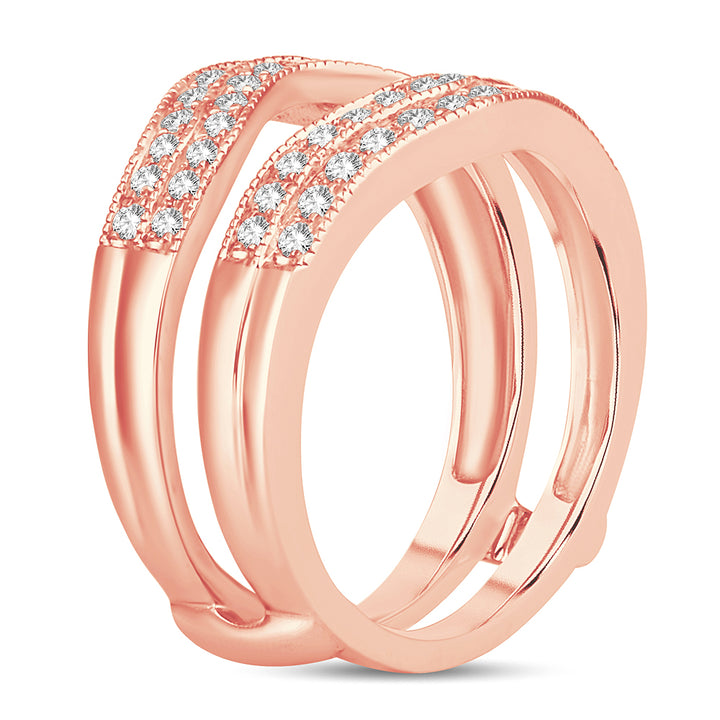 14k Rose Gold Lab Diamond Ring Guard Enhancer 0.50CT