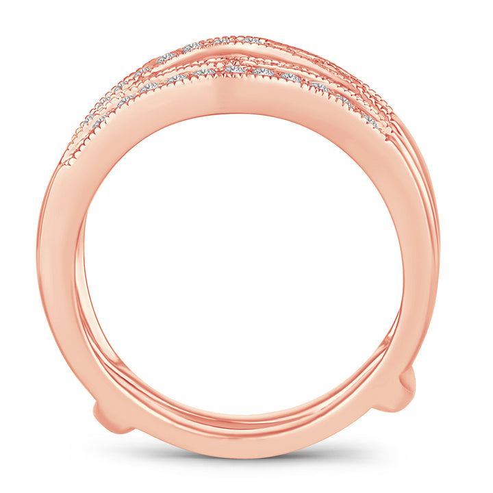 14k Rose Gold Lab Diamond Ring Guard Enhancer 0.50CT
