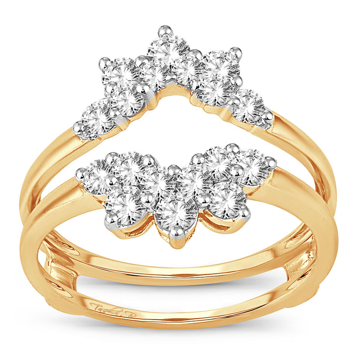 14K Yellow Gold Lab Diamond Ring Guard Enhancer 1CT