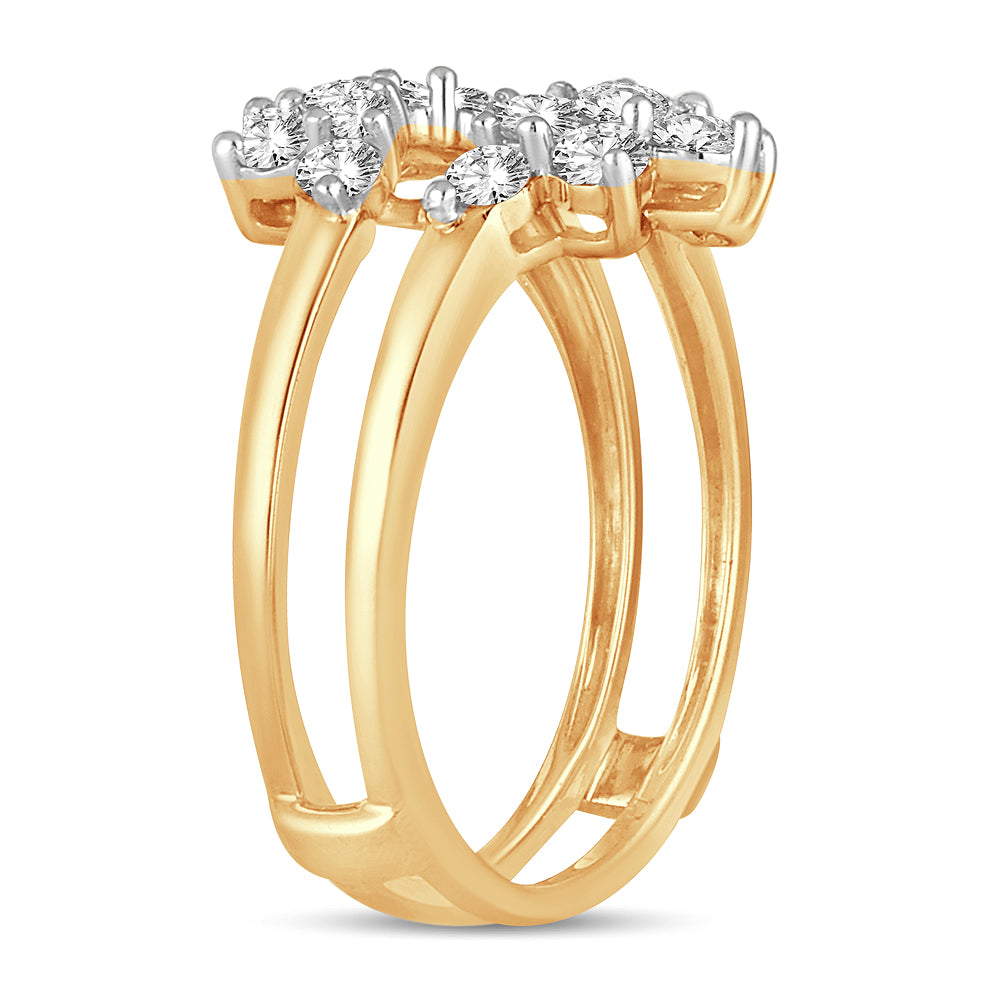 14K Yellow Gold Lab Diamond Ring Guard Enhancer 1CT