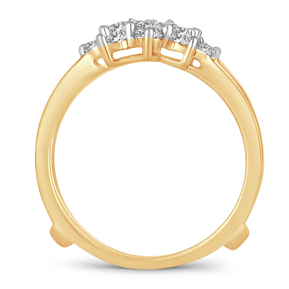 14K Yellow Gold Lab Diamond Ring Guard Enhancer 1CT
