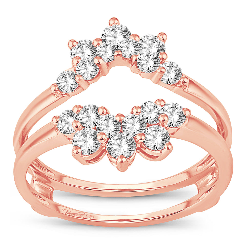 14k Rose Gold 1CT Lab Diamond Ring Guard Enhancer